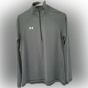 Green and white striped heat gear UnderArmor jacket